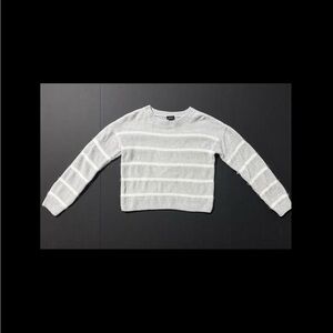 Gray and White Striped Sweater